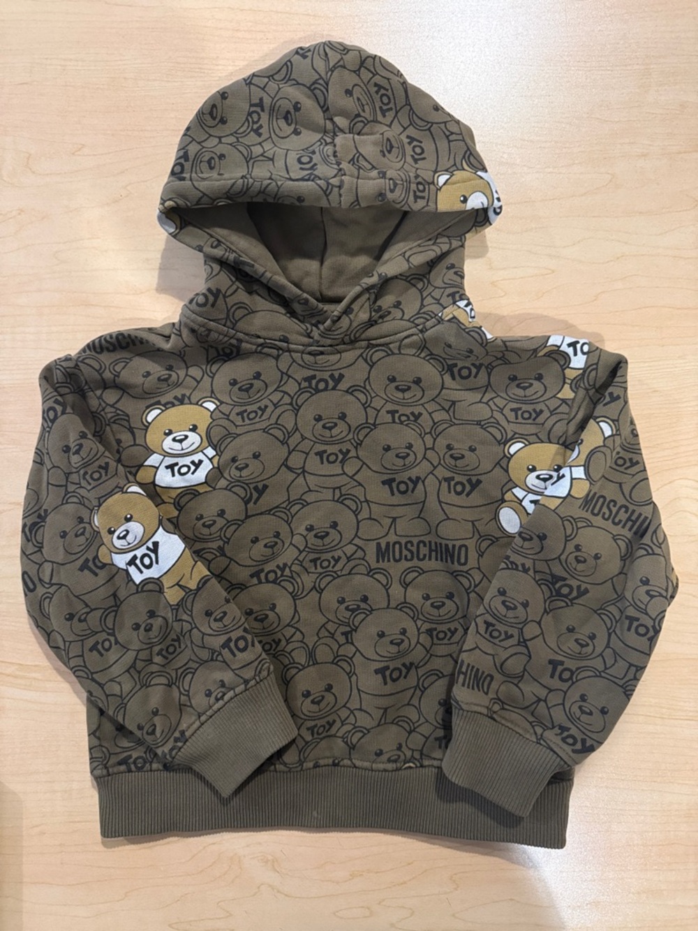 MOSCHINO Kids All-Over Teddy Bear Hoodie Kids Size 4